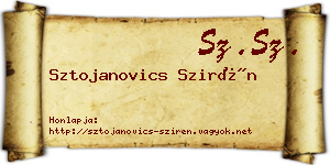 Sztojanovics Szirén névjegykártya